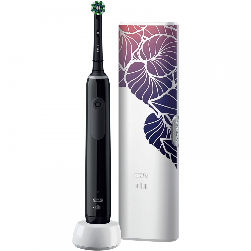 Oral-B Pro 3 3500 Design Edition Floral - Elektrische Zahnbürste - Schwarz