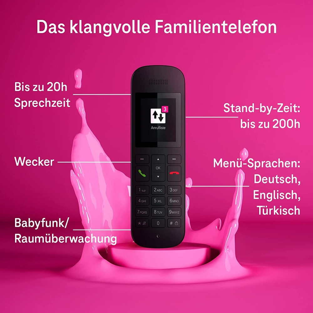 Telekom Sinus A12 - schwarz Telefon 