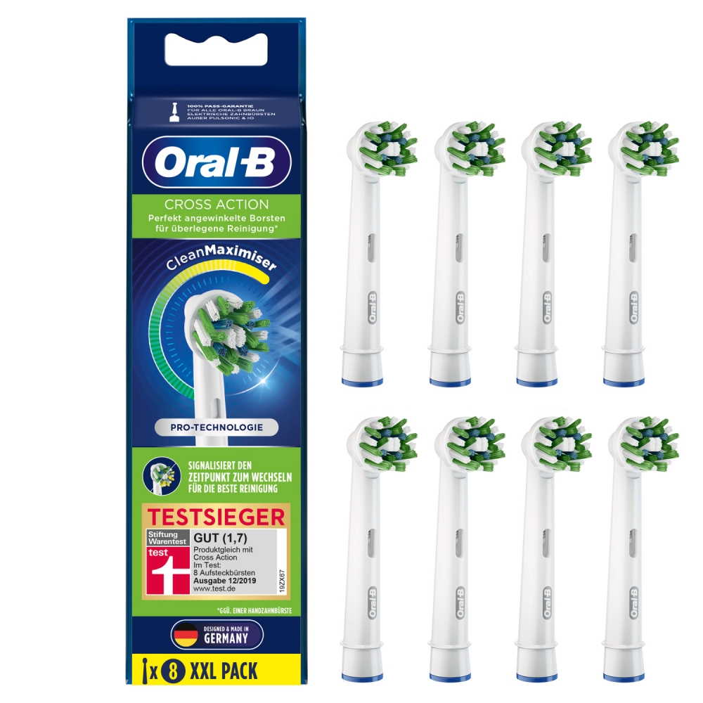 Oral-B CrossAction CleanMaximiser 8er - Aufsteckbürsten - Weiß